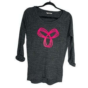 Aritzia TNA Del Mar Logo T-shirt 3/4 Cuffed Sleeves Burnout, size X-Small